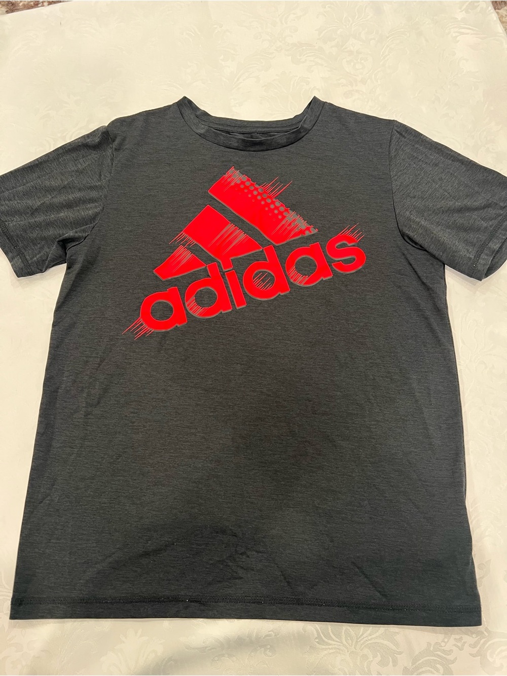adidas Black Tee with Red Logo Graphic
